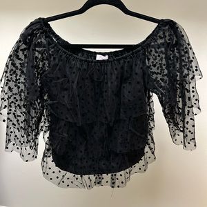 NWOT Pink Lily Black mesh top
